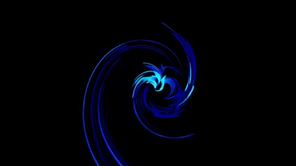 Poster - Abstract swirl of blue light on black background, dynamic energy concept