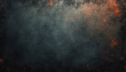 Aufkleber - Grunge background with scratches, dusty texture, old film effect. Dark wallpaper with space for text, design. Aged material with rough surface, scratches, spots. Retro graphic illustration with
