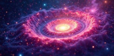 Wall Mural - cosmic swirl, celestial mandala in galaxy gradient hues, art, mystical art, light art