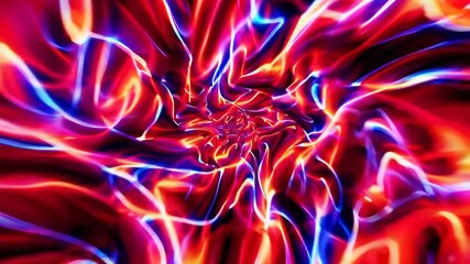 Aufkleber - Colorful swirling abstract pattern with red and blue neon lights, digital art piece