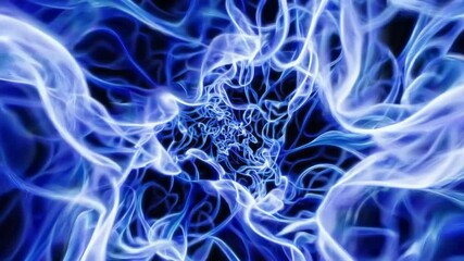 Leinwandbilder - Blue abstract swirling fractal pattern with vibrant energy theme