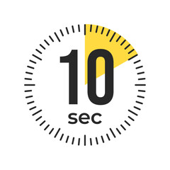 10 or ten second timer, clock, stopwatch isolated icons. countdown timer symbol. label cooking time.