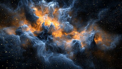 3d rendering of dust particles in a dark environment, creating a mystic and atmospheric abstract bac