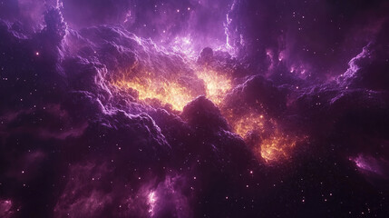 Wall Mural - cosmic explosion of color outer space digital art nebula environment wide angle galaxy concept