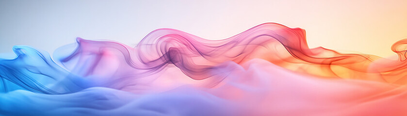 Wall Mural - Flowing colorful waves abstract art digital creation vibrant background artistic expression