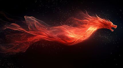 Wall Mural - Dynamic flame horse illustration fantasy realm digital art dark background artistic view imagination and power