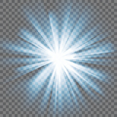 Wall Mural - glowing light burst, optical blue light effect. png vector lens glare leakage glare reflection effec
