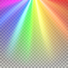 Wall Mural - glowing light burst; rainbow red yellow and blue color. optical fire light effect. png vector lens g