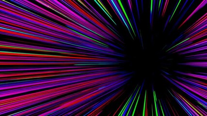 Aufkleber - Colorful light streaks in motion on black background, speed and energy concept