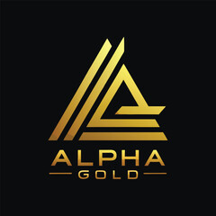 Aufkleber - Stylish vector logo illustration featuring a geometric gold design representing modern branding for innovative companies