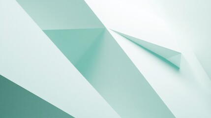Wall Mural - abstract teal geometric shapes, interior design, light background, presentation