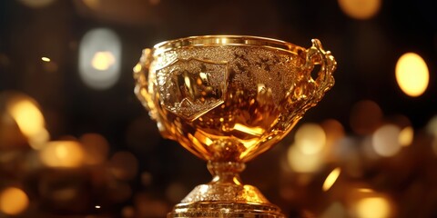 Wall Mural - golden branding trophy, gold branded trophy, trophy fusion game styling, realistic and ultra detaile