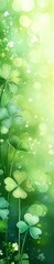 Wall Mural - an abstract background with green shamrocks for st patrick's day and springtime.