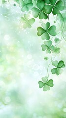Wall Mural - an abstract background with green shamrocks for st patrick's day and springtime.