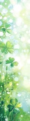 Wall Mural - an abstract background with green shamrocks for st patrick's day and springtime.