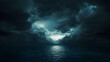 © stocked - Dramatic lightning storm illuminating dark sky over ocean wallpaper background nature scene stormy atmosphere aerial view