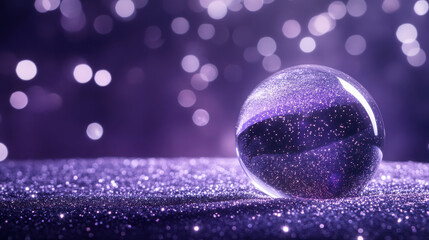 Wall Mural - Enchanting celestial glass orb with starlit reflections and magical atmosphere