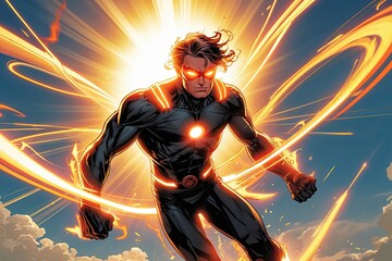 Lively Blazing Motion Streaks and Bright Sunlight for Dynamic Comic Book Art