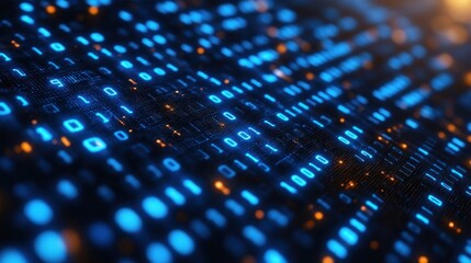 Abstract Digital Binary Code Data Flow Background