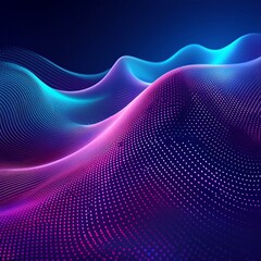 Wall Mural - abstract background of a blue and purple gradient with wavy dotted patterns, ideal for digital desig