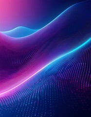 Wall Mural - abstract background of a blue and purple gradient with wavy dotted patterns, ideal for digital desig