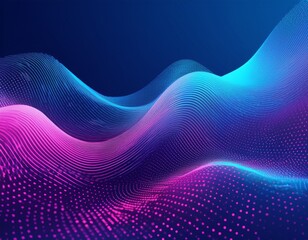 Wall Mural - abstract background of a blue and purple gradient with wavy dotted patterns, ideal for digital desig