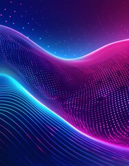 Wall Mural - abstract background of a blue and purple gradient with wavy dotted patterns, ideal for digital desig