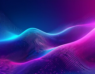 Wall Mural - abstract background of a blue and purple gradient with wavy dotted patterns, ideal for digital desig