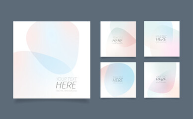 Wall Mural - social media feed post template set in grid puzzle style with organic shape background. set of abstr