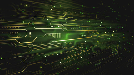 Wall Mural - circuit board: an abstract composition of a circuit board, displaying a network of interconnected li