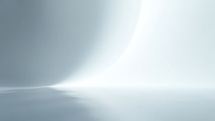 Aufkleber - a minimalistic, smooth, and reflective 3D rendering of a sphere in a spacious environment, exuding a modern and futuristic aesthetic.