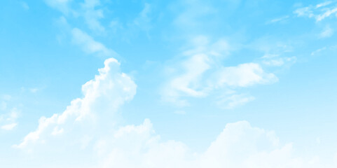 Aufkleber - Cloudy sky in summer with bright turquoise morning. Beautiful blue sky clouds for background. Fluffy white clouds in sky