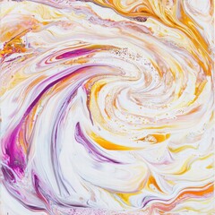  An elegant swirl pattern painting featuring a harmonious blend of colors and fluid artistic motion