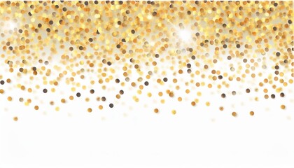 Poster - luxury golden confetti falling on white background with sparkling bokeh effect, festive backdrop for celebration design

