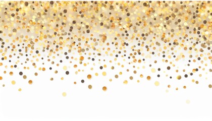 Poster - luxury golden confetti falling on white background with sparkling bokeh effect, festive backdrop for celebration design

