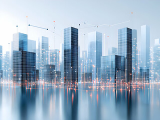 Smart city skyline reflecting innovation