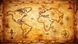 © Naowarat - Vintage World Map on Old Paper Background with Nautical Elements