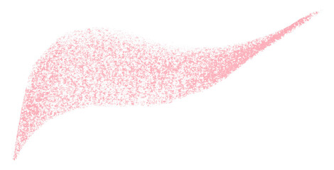 Separate pink crayon brush strokes on transparent background