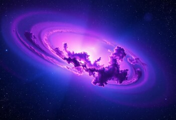 Wall Mural - cosmic nebula swirls, vibrant hues of purple, blue, and pink, star clusters scattered across vast ex