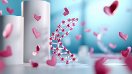 Aufkleber - Abstract representation of love hearts around structure on dreamy background romantic concept