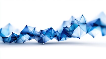 Poster - Geometric blue polygon mesh pattern on white background modern abstract network design element