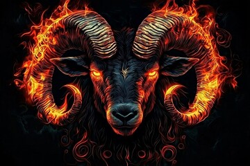 Wall Mural - vibrant representation of aries, showcasing its fiery nature and astrological significance.