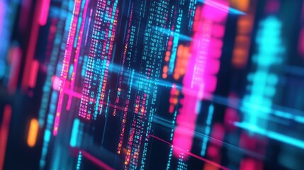 Pixel art coding interface, light pastel screen, neon clean lines of code, minimalistic tech aesthetic, modern banner, security, data, finance, business, futuristic design, layout, digital innovation.