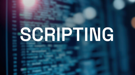 Scripting text inscription phrase meaning technological background