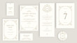 © mrs.kato - Elegant wedding set of cards in classic style. Place cards, wedding invitation, table number, save the date, thank you card, menu, sticker.