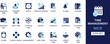 © AMIRUL - Time management icon set collection. Working, reading, watch, productiveness, chart, alarm, scheme, business, meeting and best solid icon set.