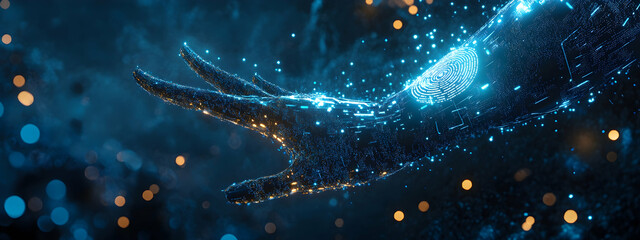 Wall Mural - Spawn digital art depicting biometric security.