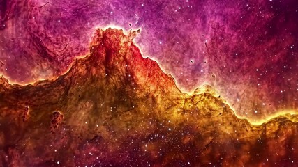 Wall Mural - Exploring vivid cosmic colors in a dramatic nebula of the universe, Dramatic space view moving through universe galaxies stars and nebulae