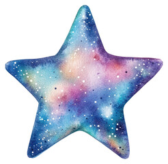 Wall Mural - png star shape in watercolor style watercolor galaxy colors.