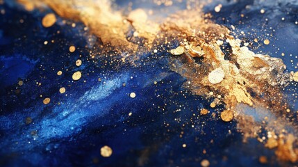 Aufkleber - Vibrant gold bokeh abstract art captures shimmering textures and captivating colors in a striking visual composition